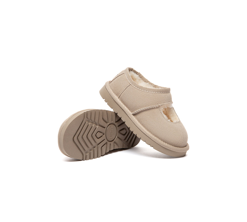 UGG Slippers Kids Sheepskin Wool Ankle Carmella