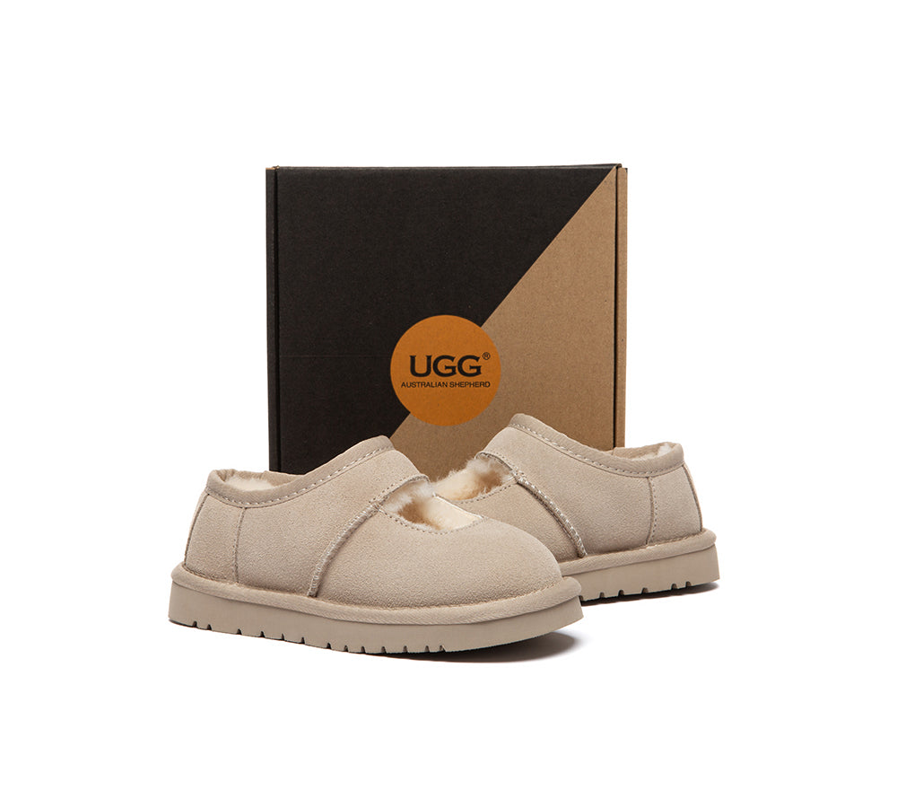 UGG Slippers Kids Sheepskin Wool Ankle Carmella