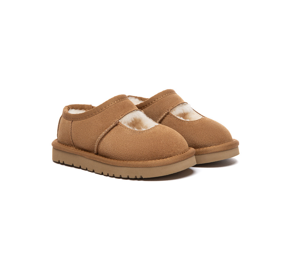 UGG Slippers Kids Sheepskin Wool Ankle Carmella