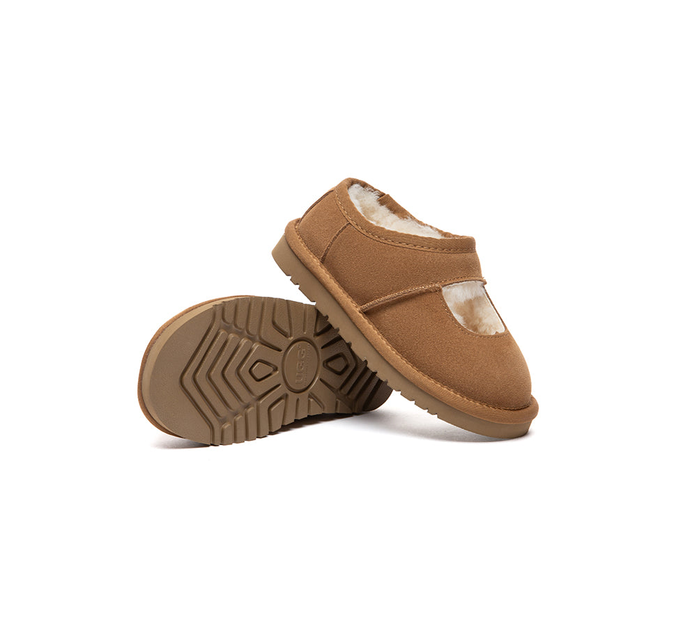 UGG Slippers Kids Sheepskin Wool Ankle Carmella