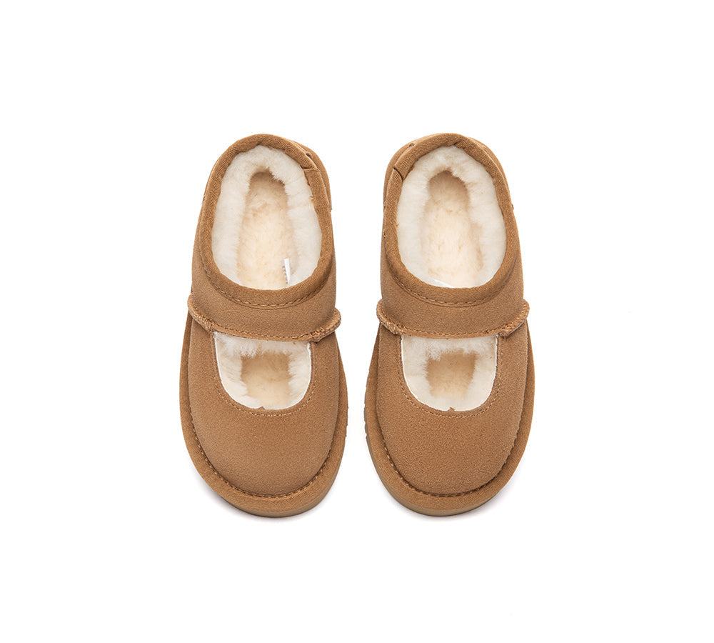UGG Slippers Kids Sheepskin Wool Ankle Carmella