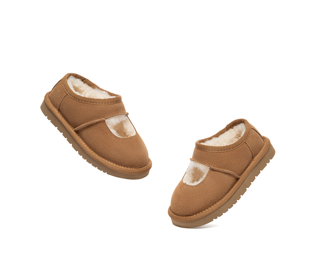 UGG Slippers Kids Sheepskin Wool Ankle Carmella
