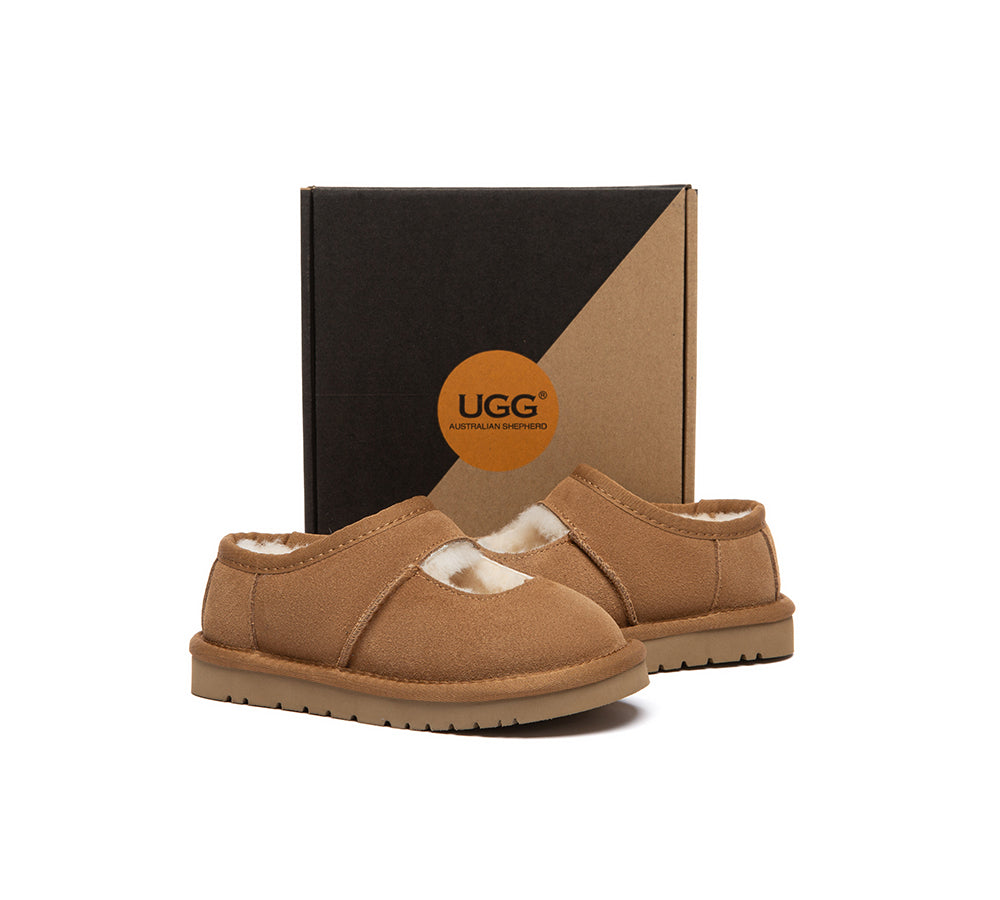 UGG Slippers Kids Sheepskin Wool Ankle Carmella