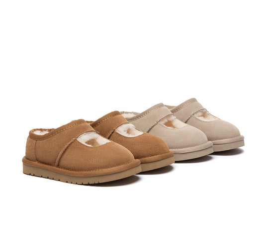 UGG Slippers Kids Sheepskin Wool Ankle Carmella