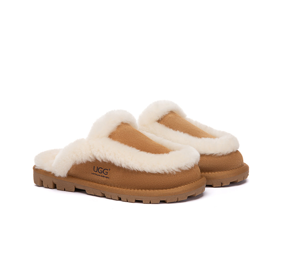 UGG Slippers Women Sheepskin Wool Shearling Layna