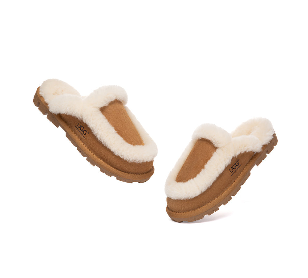 UGG Slippers Women Sheepskin Wool Shearling Layna