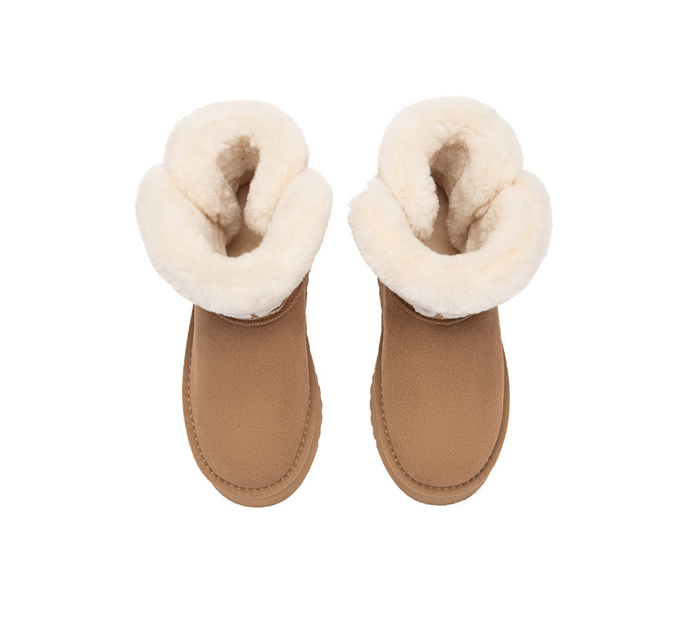 UGG Boots Sheepskin Wool Shearling Ankle Platform Oatha