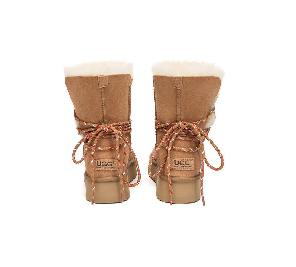 UGG Boots Women Sheepskin Wool Platform Carmont