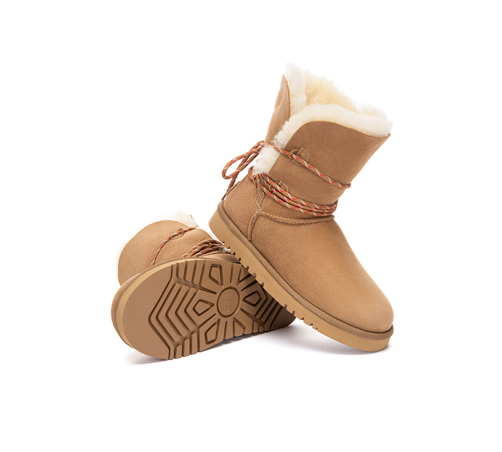 UGG Boots Women Sheepskin Wool Laced Carmont