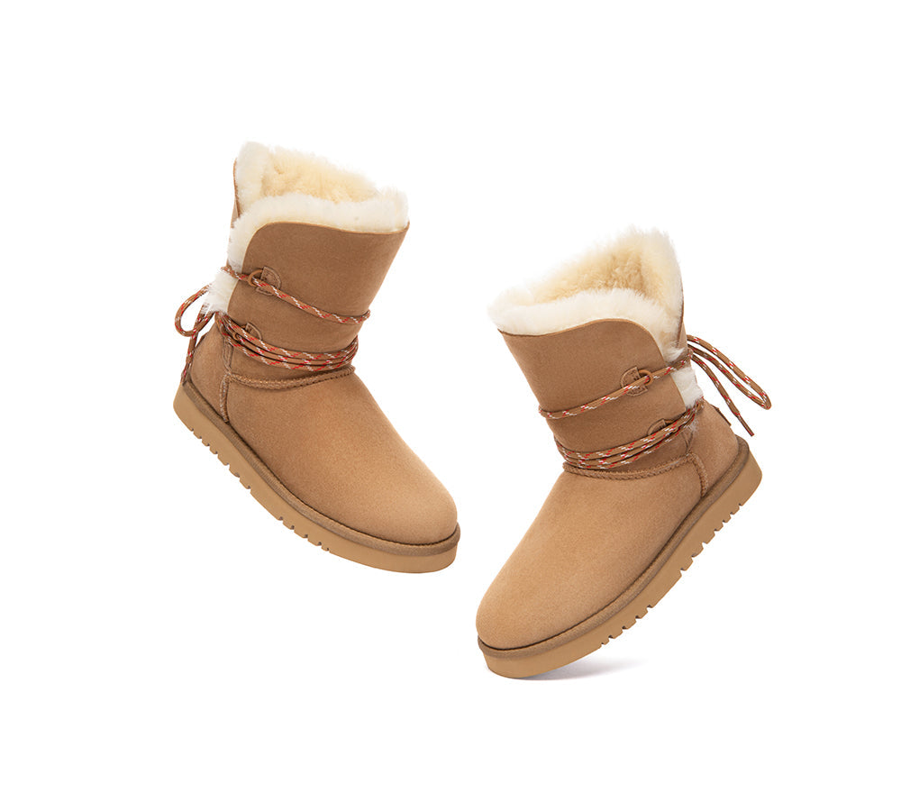 UGG Boots Women Sheepskin Wool Laced Carmont