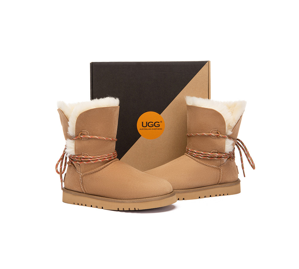 UGG Boots Women Sheepskin Wool Laced Carmont