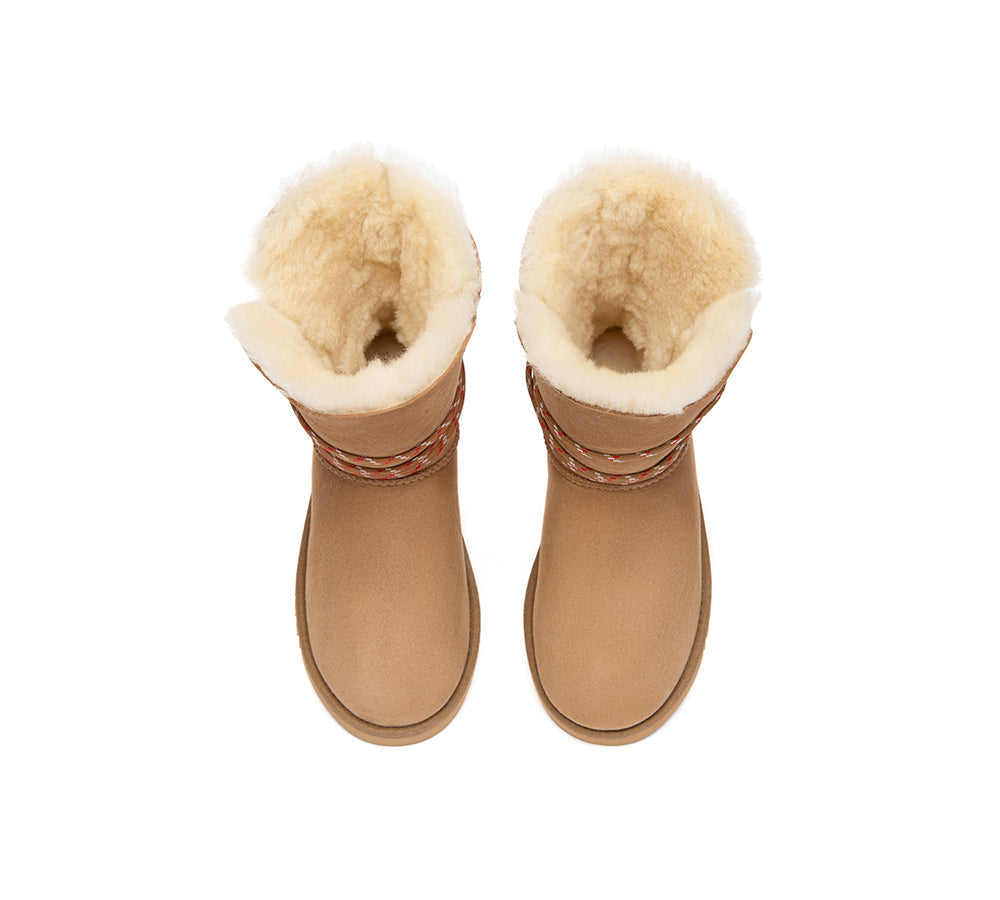 UGG Boots Women Sheepskin Wool Laced Carmont