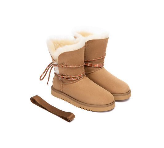 UGG Boots Women Sheepskin Wool Laced Carmont