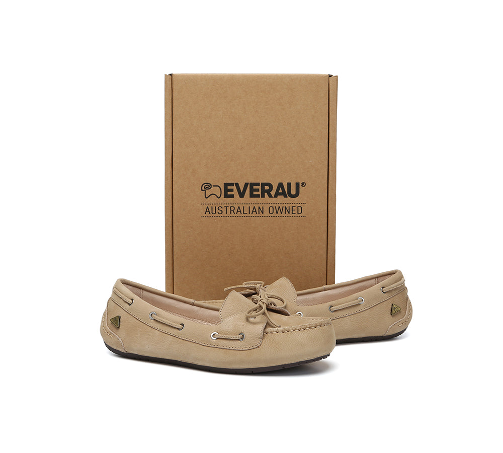 Women Leather Bow Casual Loafers Summer Moccasins Monty