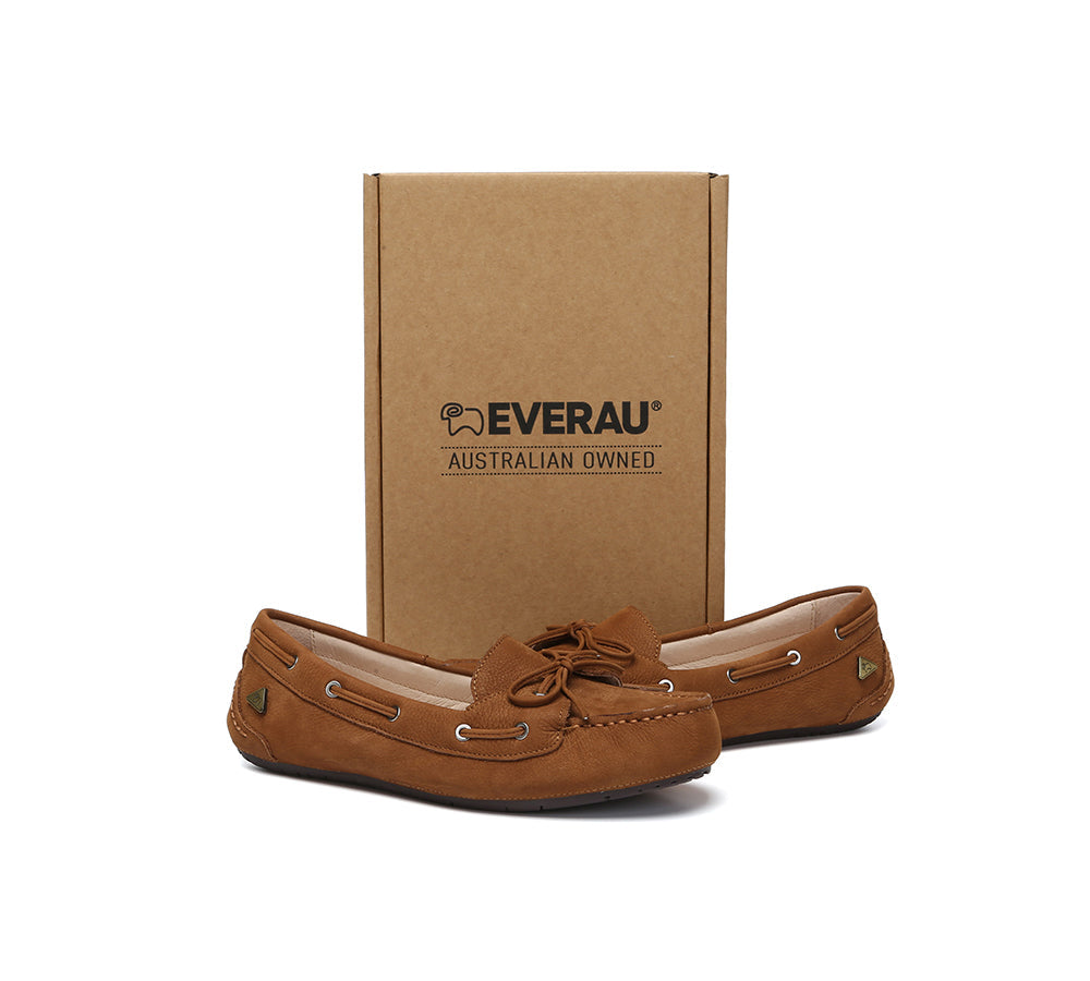 Women Leather Bow Casual Loafers Summer Moccasins Monty