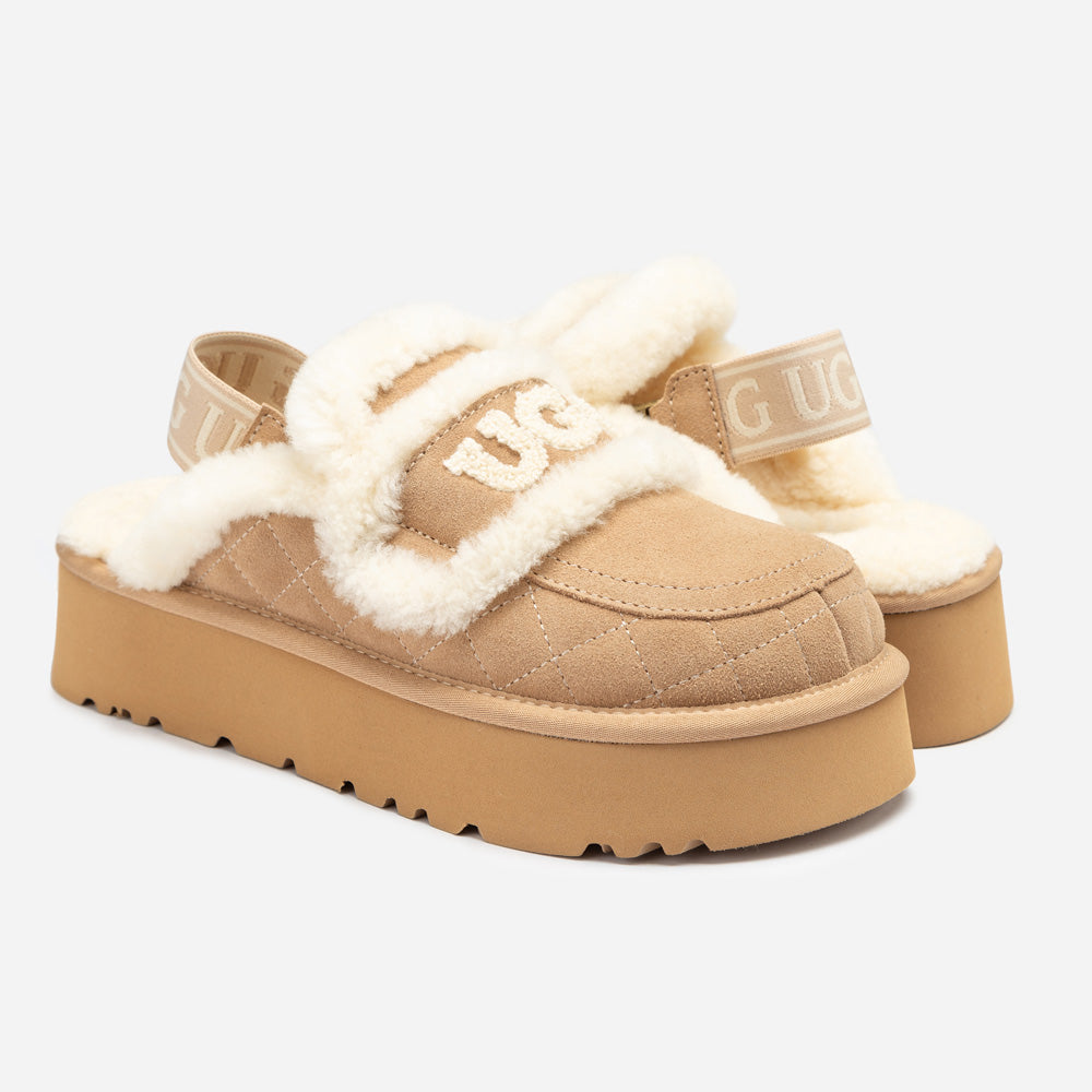Ugg Violet Matelassé Shearling Platform Slipper (Detachable Feature)