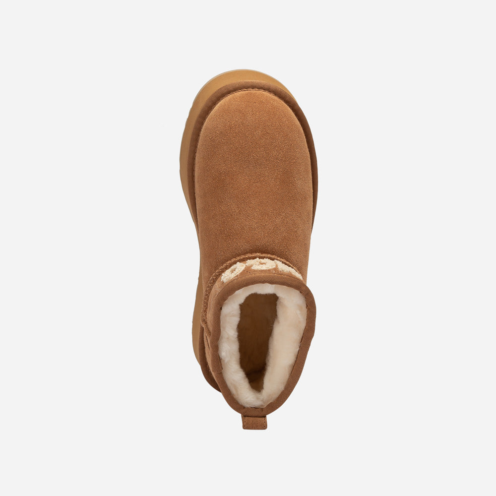 Ugg Classic Platform Knit Logo Matelassé Ultra Mini Boot