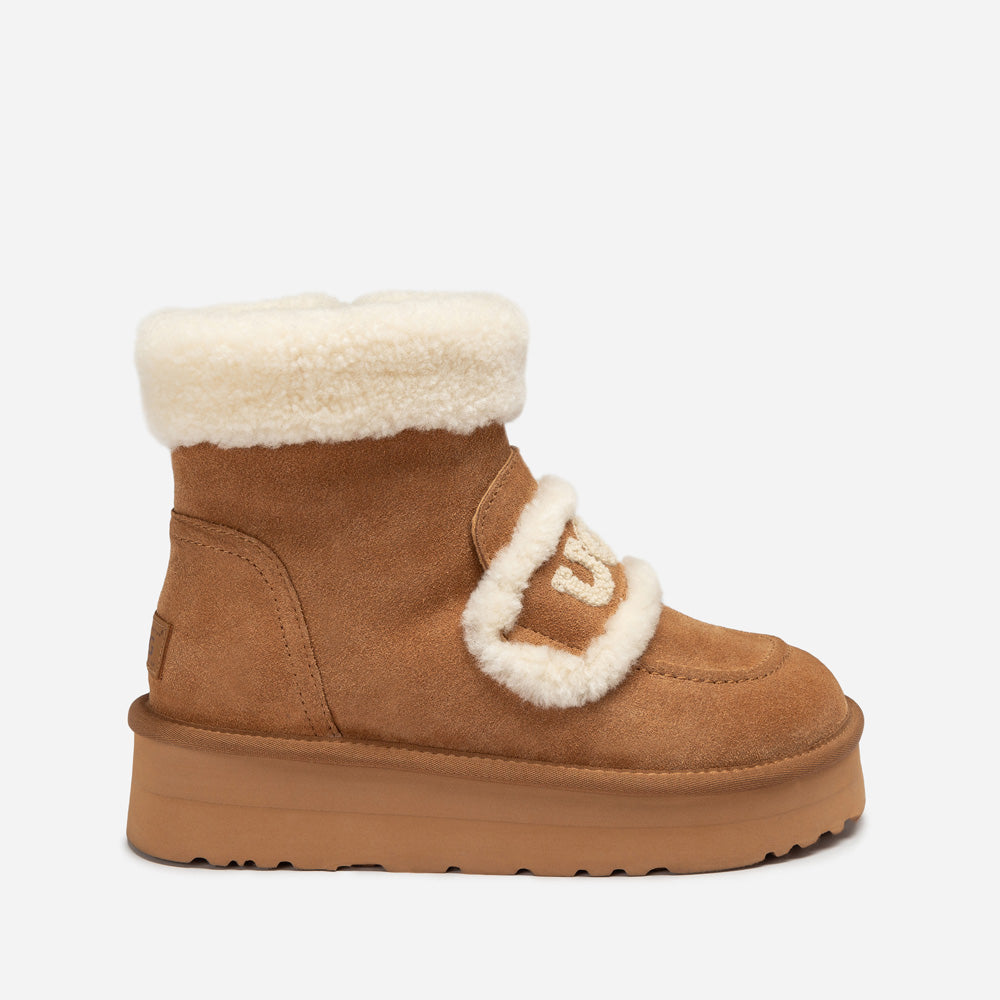 Ugg Violet Shearling Zip Platform Boot