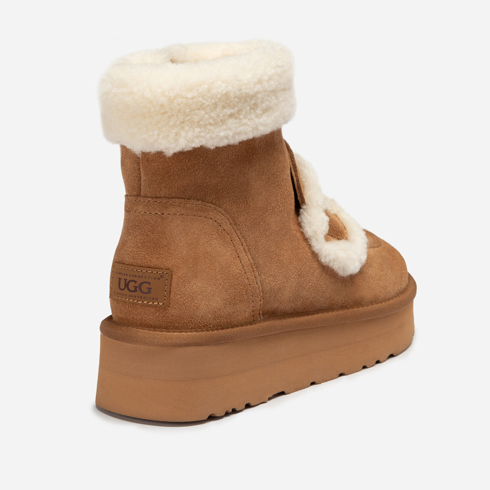 Ugg Violet Shearling Zip Platform Boot