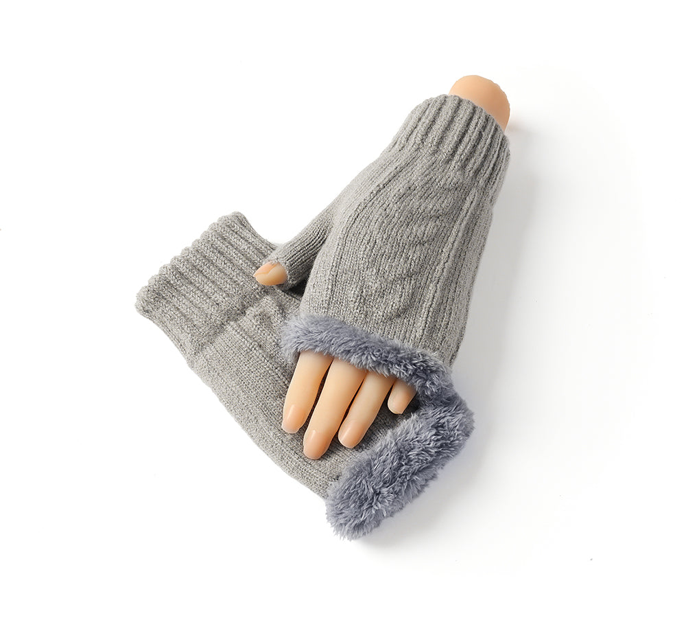 Fingerless Ultra Plush Knit Gloves