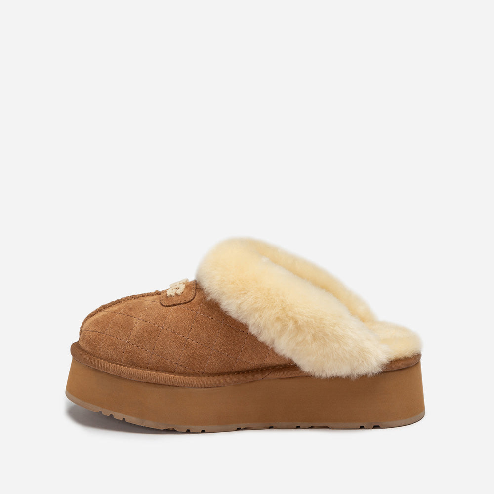 Ugg Coquette Matelassé Logo Platform Slipper (Detachable Feature)