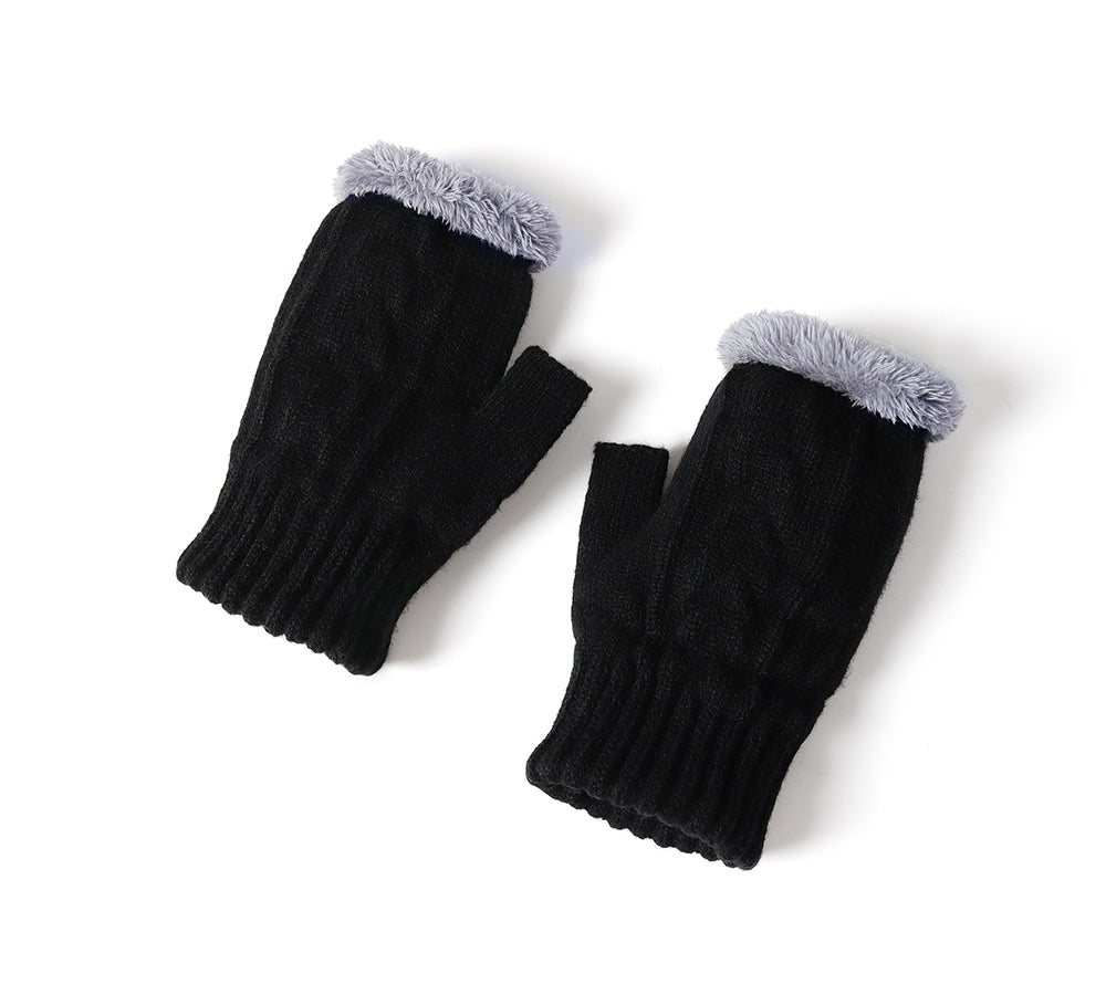 Fingerless Ultra Plush Knit Gloves
