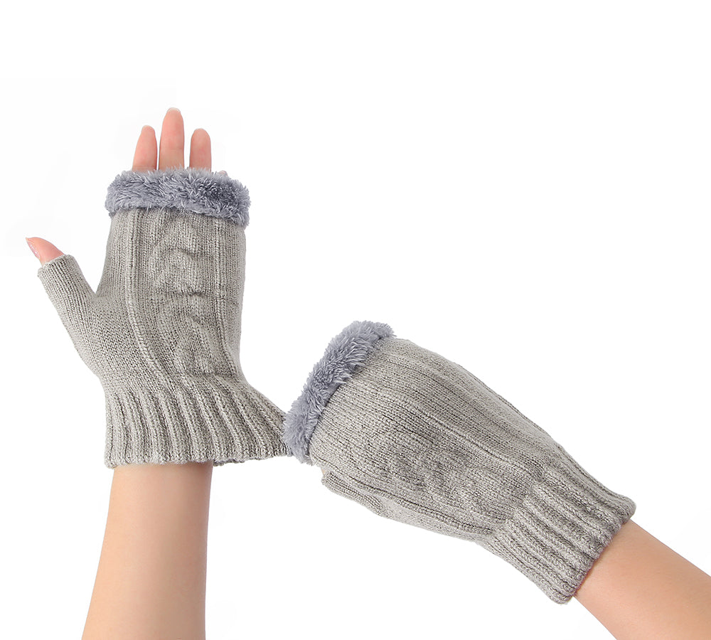 Fingerless Ultra Plush Knit Gloves
