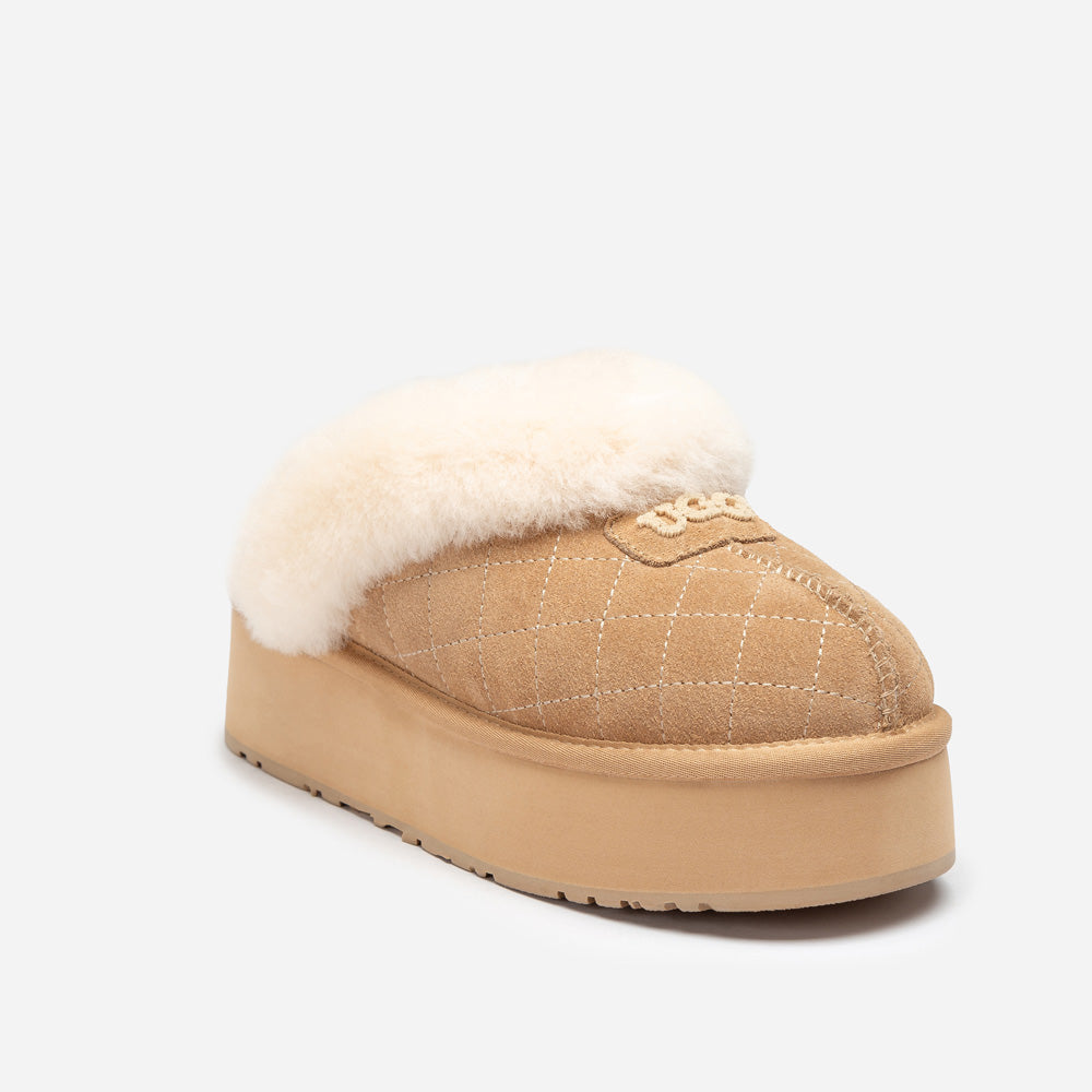 Ugg Coquette Matelassé Logo Platform Slipper (Detachable Feature)