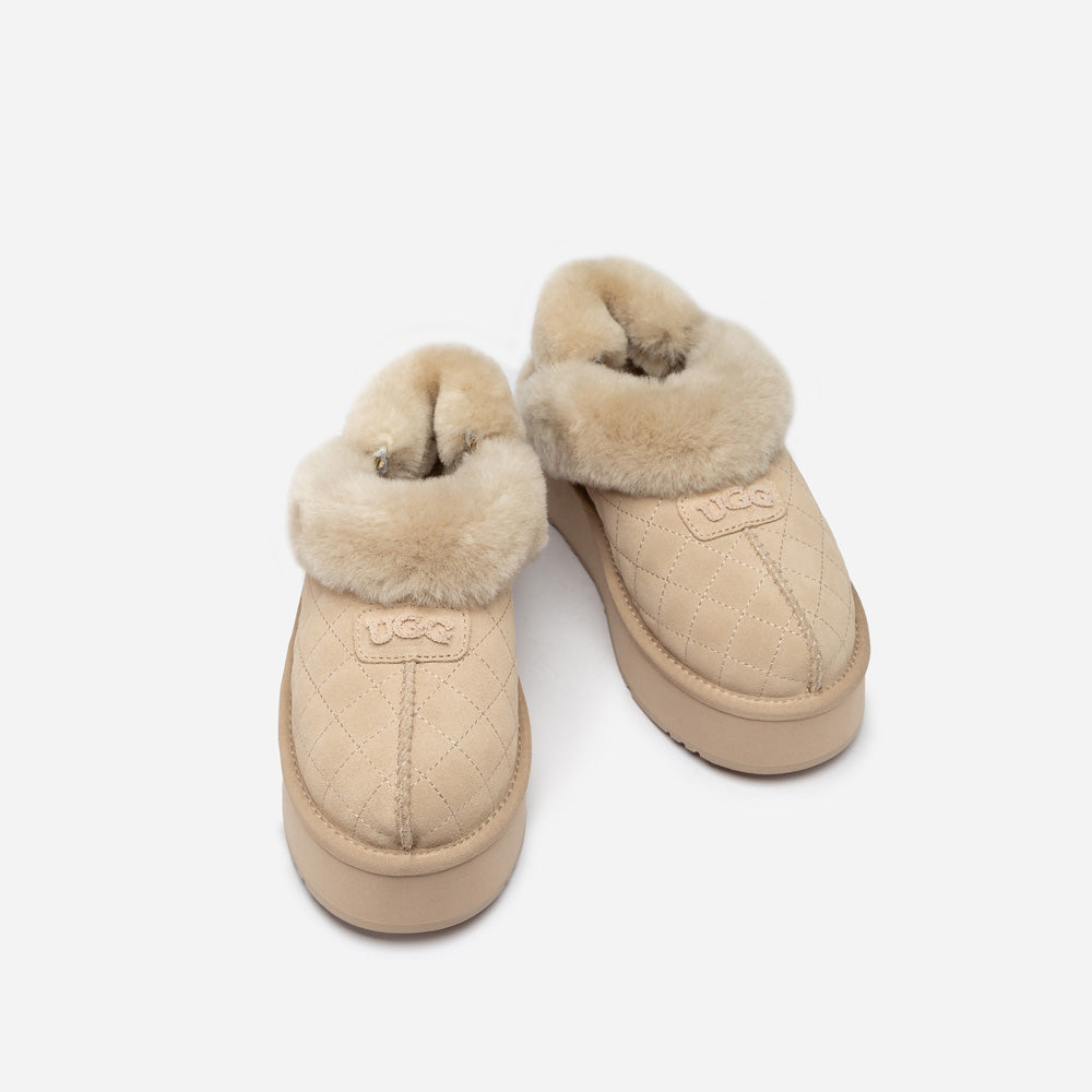 Ugg Coquette Matelassé Logo Platform Slipper (Detachable Feature)