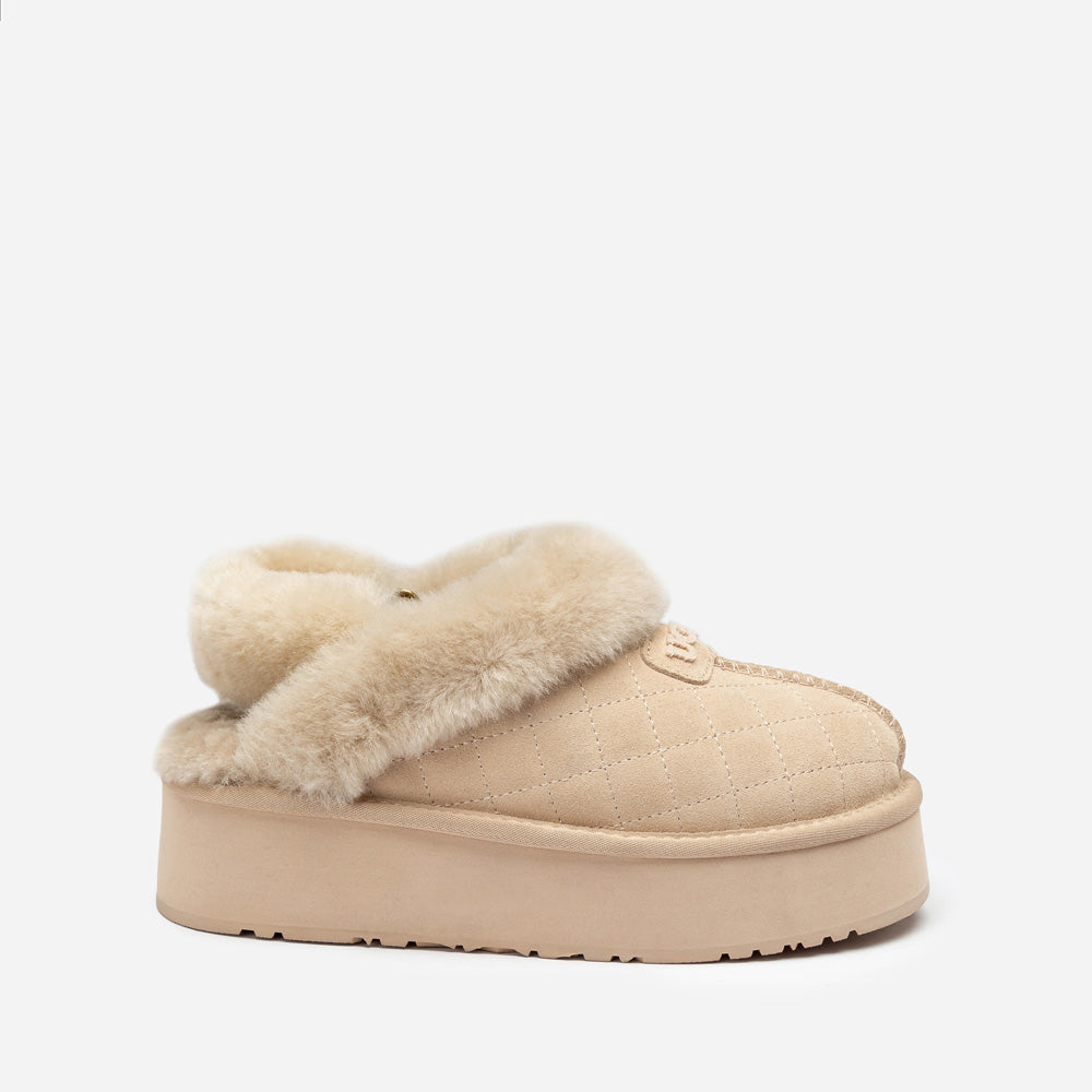 Ugg Coquette Matelassé Logo Platform Slipper (Detachable Feature)