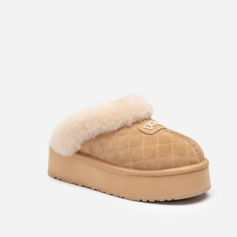 Ugg Coquette Matelassé Logo Platform Slipper (Detachable Feature)