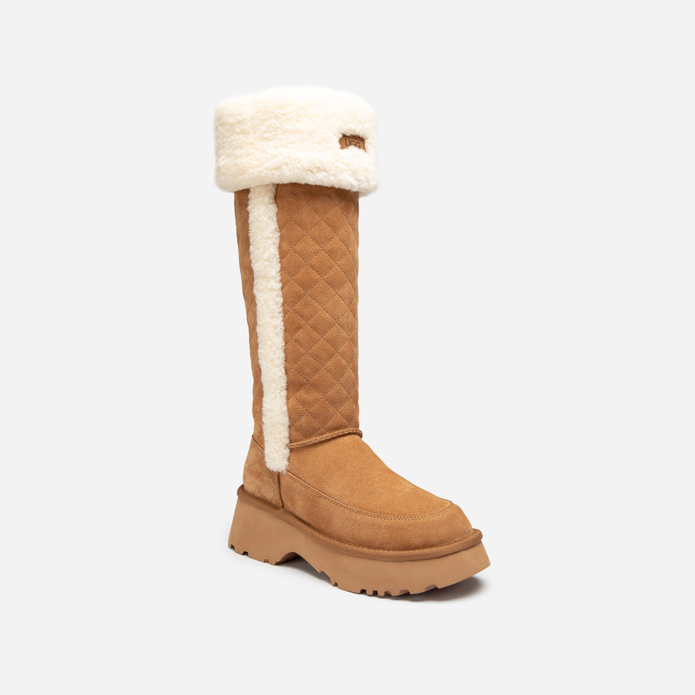 Ugg Queena Matelasse Shearling Long Boot