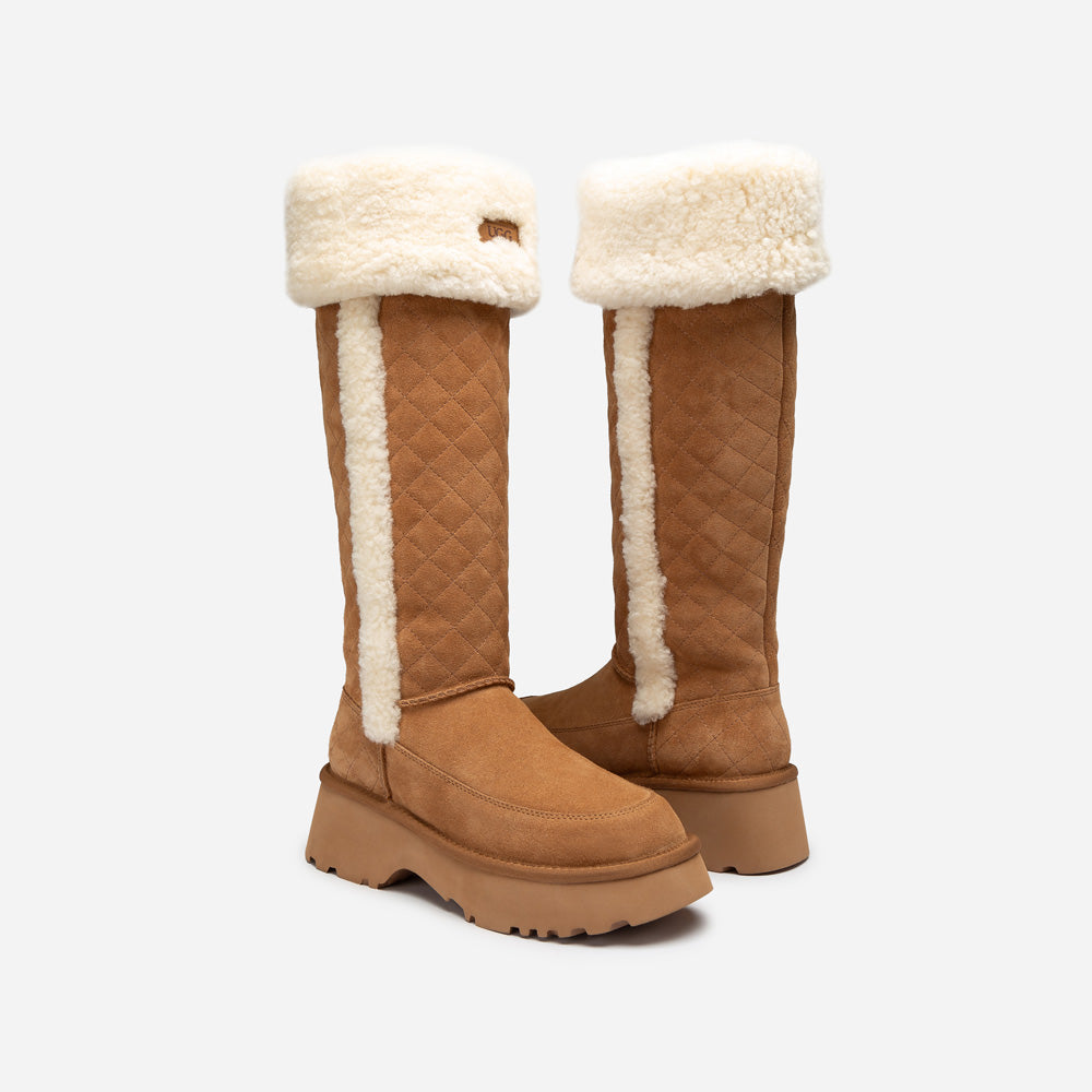 Ugg Queena Matelasse Shearling Long Boot