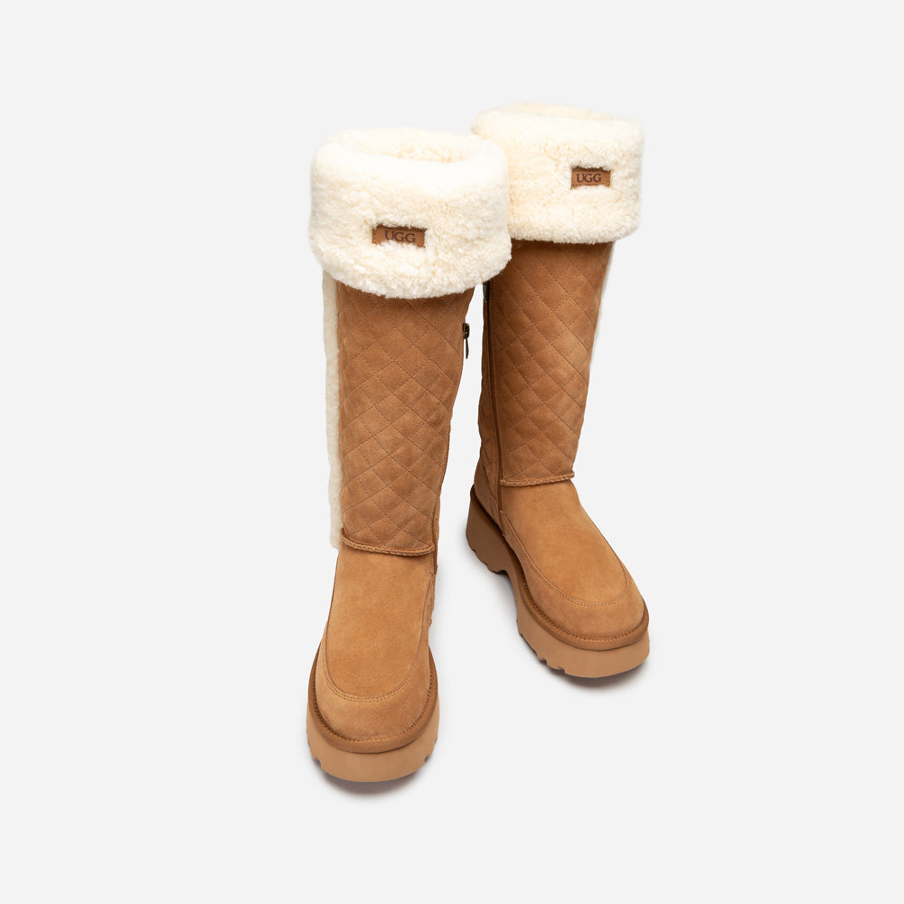 Ugg Queena Matelasse Shearling Long Boot