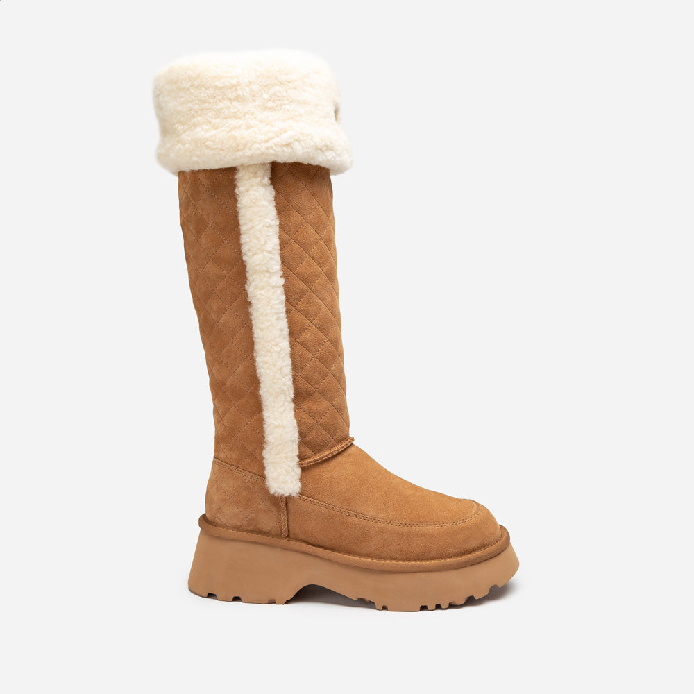 Ugg Queena Matelasse Shearling Long Boot