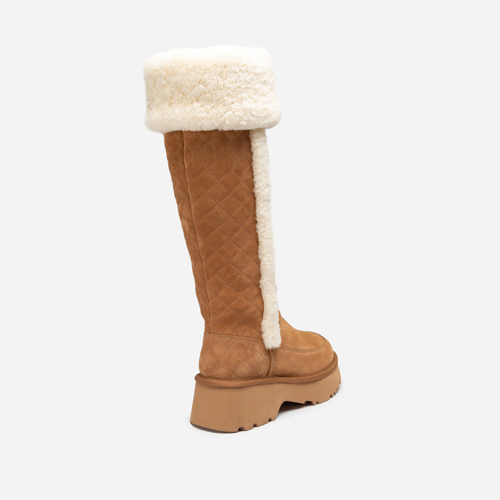 Ugg Queena Matelasse Shearling Long Boot