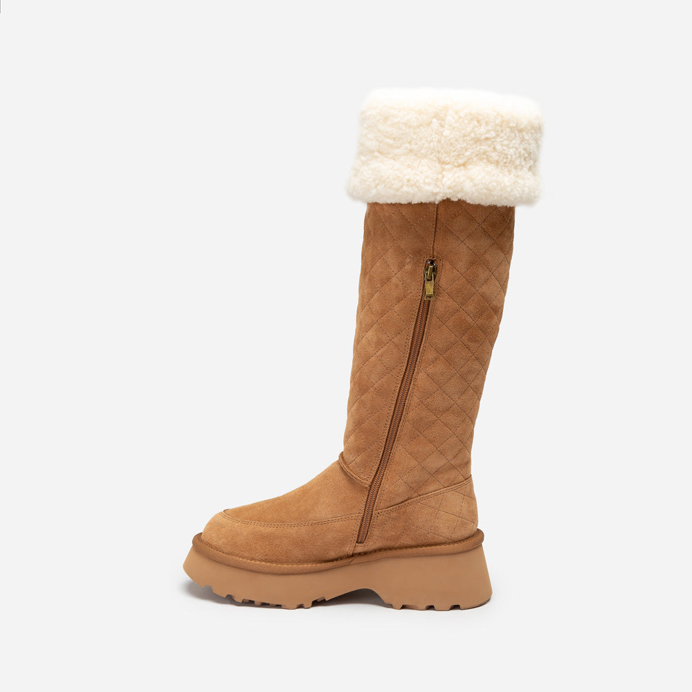 Ugg Queena Matelasse Shearling Long Boot