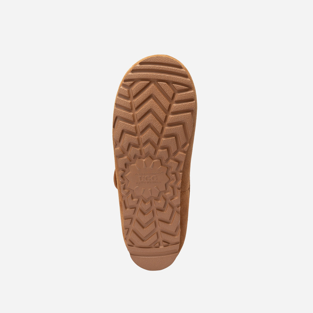UGG Violet Matelassé Shearling Slipper (Elastic Logo, Detachable Feature)
