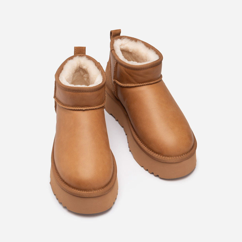 Ugg Classic Platform Ultra Mini Boot (Oiled Leather) (4.5cm)