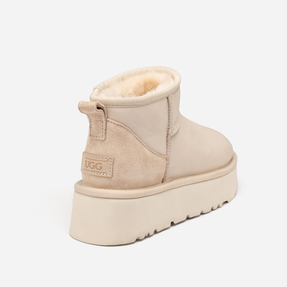 Ugg Classic Platform Ultra Mini Boot (Oiled Leather) (4.5cm)