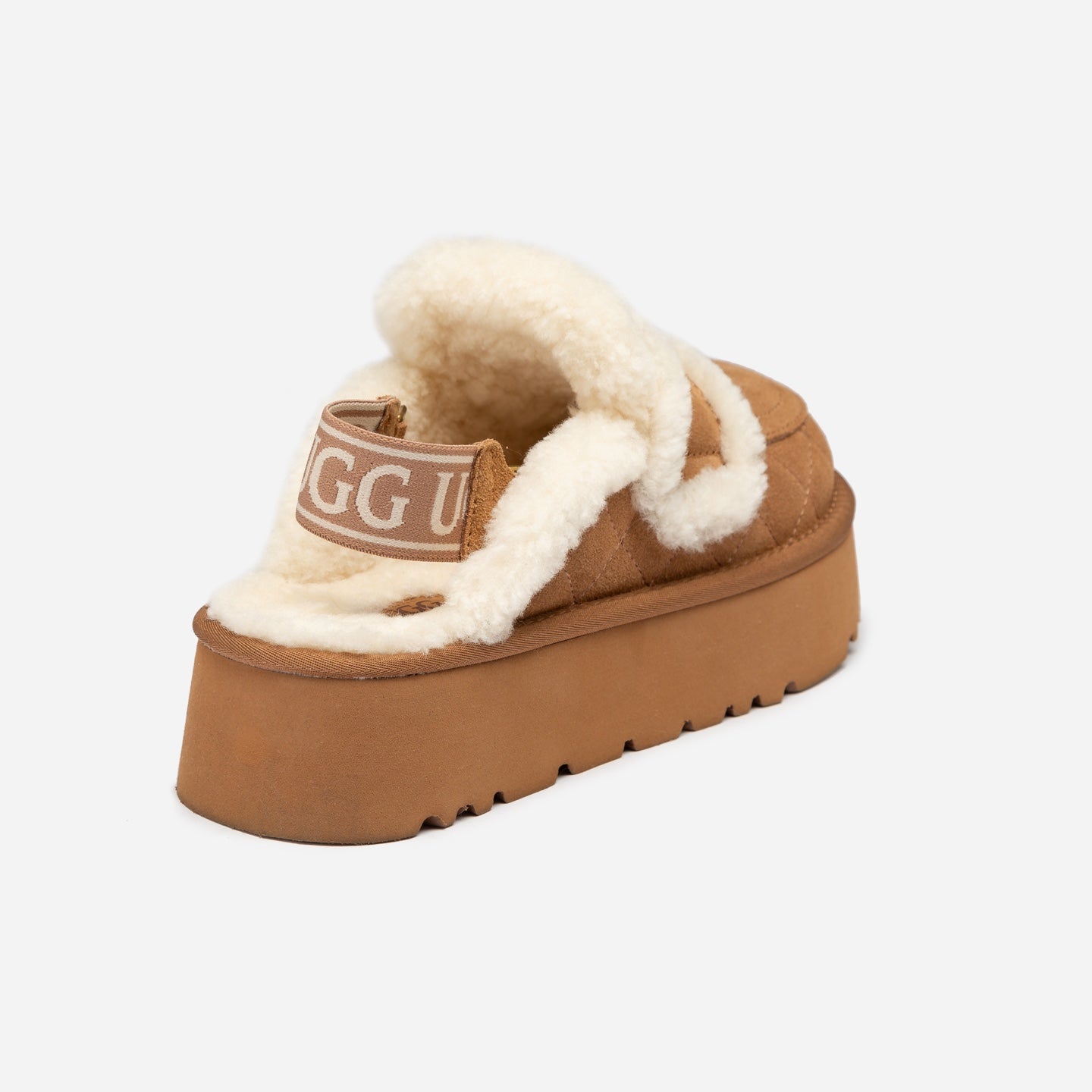 Ugg VIOLET PLATFORM MATELASSÉ SHEARLING SLIPPER (DETACHABLE STRAP)