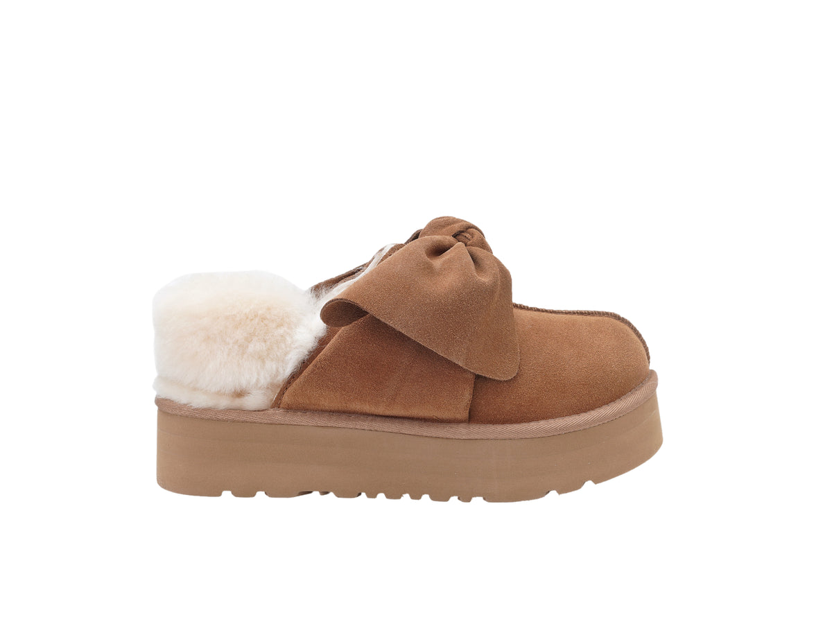 OZLANA Oversized Bow Platform Slipper (Detachable Feature)