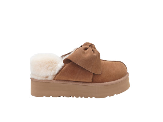 OZLANA Oversized Bow Platform Slipper (Detachable Feature)