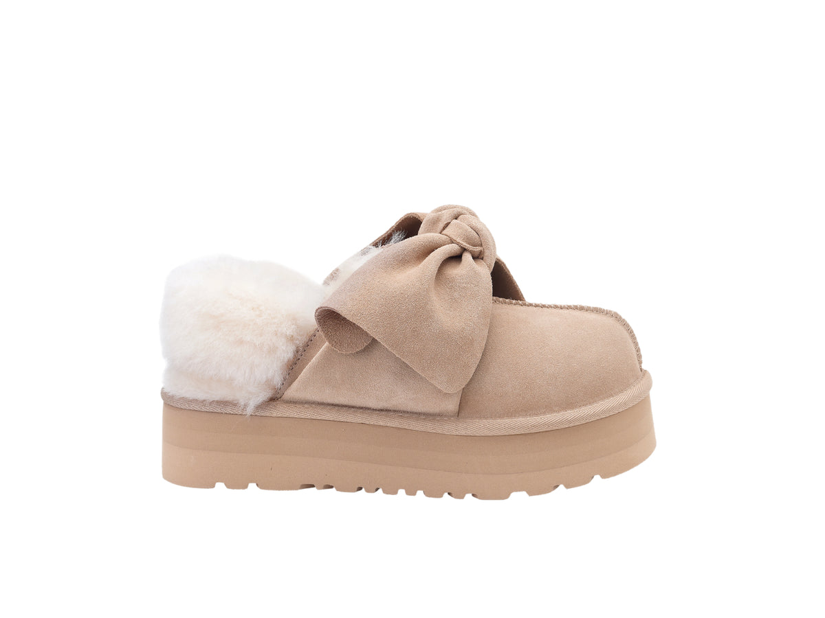 OZLANA Oversized Bow Platform Slipper (Detachable Feature)