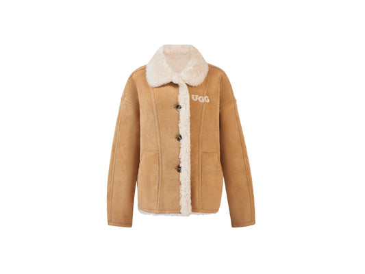 OZLANA Logo Reversible Shearling Jacket