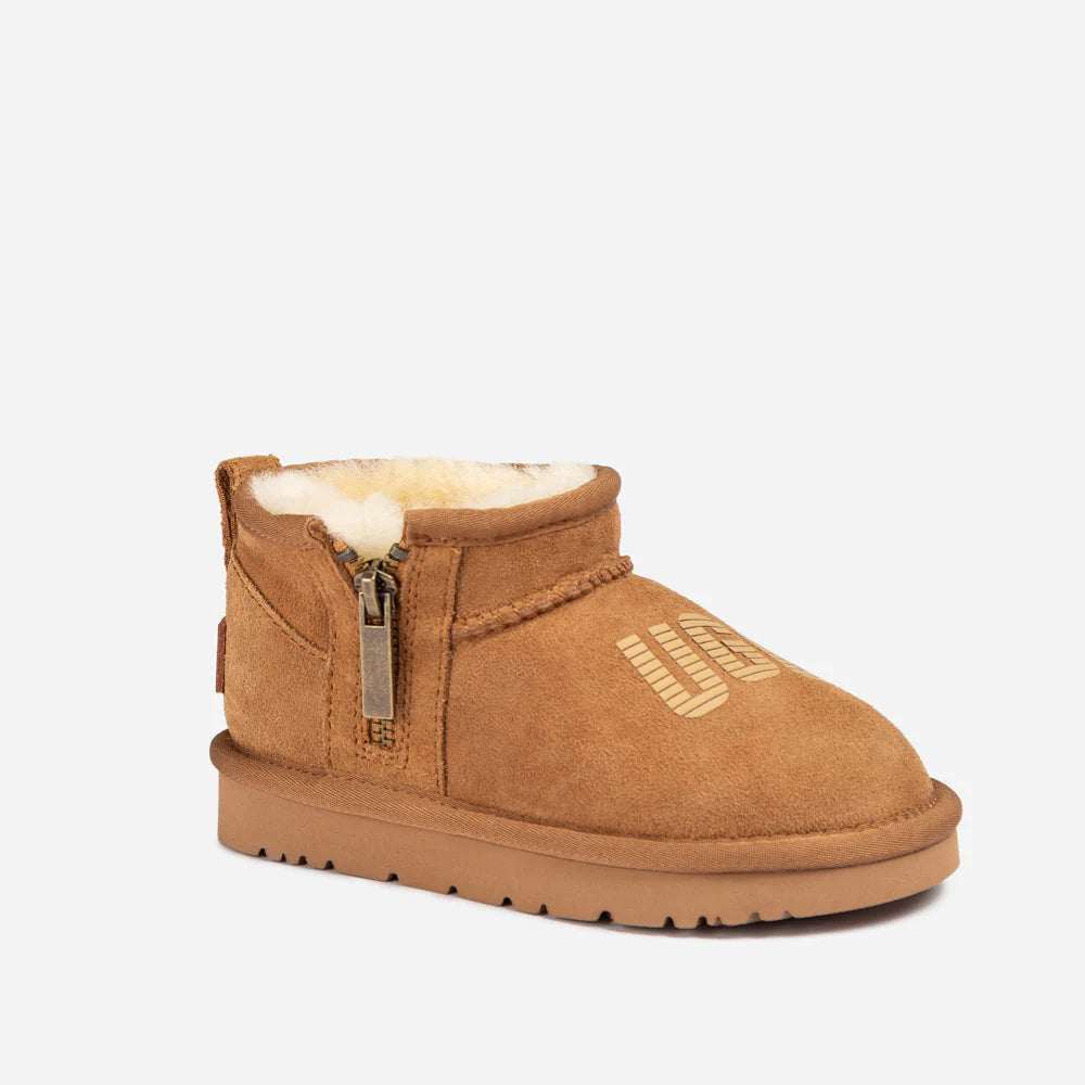 Ugg Kids Zipper BIG Logo Ultra Mini Boots