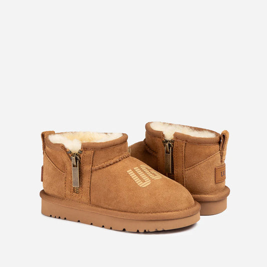 Ugg Kids Zipper BIG Logo Ultra Mini Boots