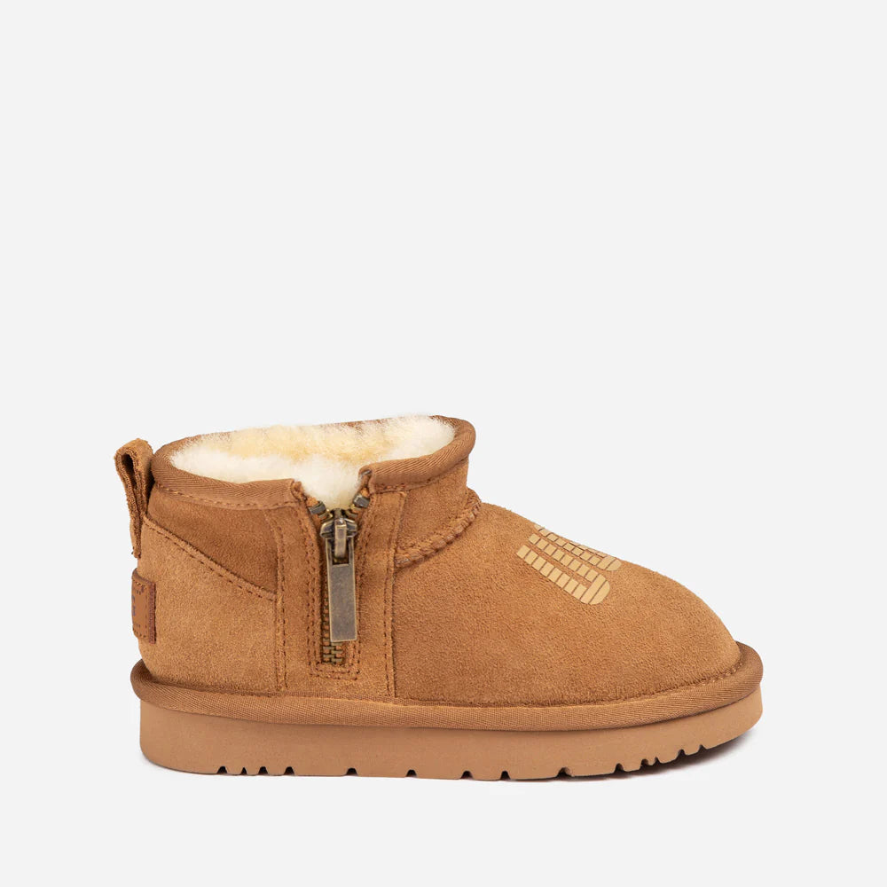Ugg Kids Zipper BIG Logo Ultra Mini Boots