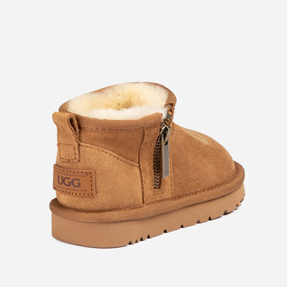 Ugg Kids Zipper BIG Logo Ultra Mini Boots