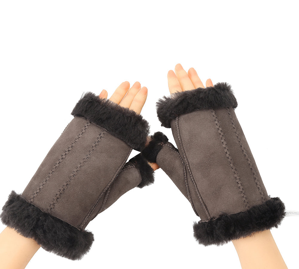 Fingerless Sheepskin Mittens